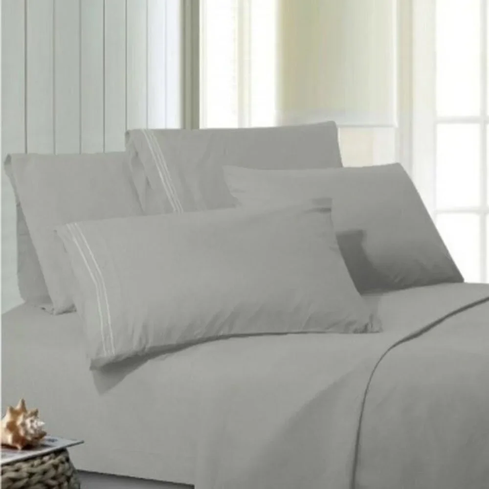 Royal Bamboo Queen Duvet Cover 3pc Set Smokey Gray